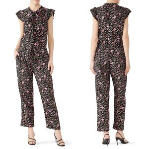 Banjanan Antoinette Floral Jumpsuit in Pansy Black